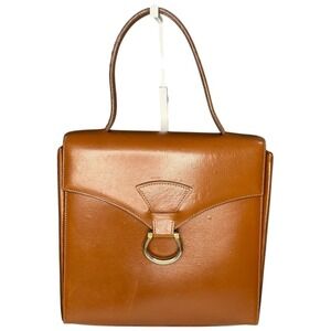 Vintage Celine Brown Leather Top Handle Bag – Logo Hardware – Italy (70s - 80s)